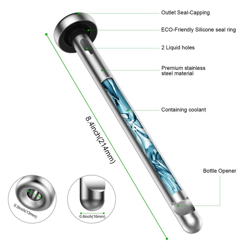 Fronnor Gifts for Men Beer Chiller Sticks for Bottles Cool Unique Gift for any Beer Lover Stainless Steel Beverage Cooler,Christmas,Thanksgiving,Fathers' Day,Valentine's Day Gifts - Image 3