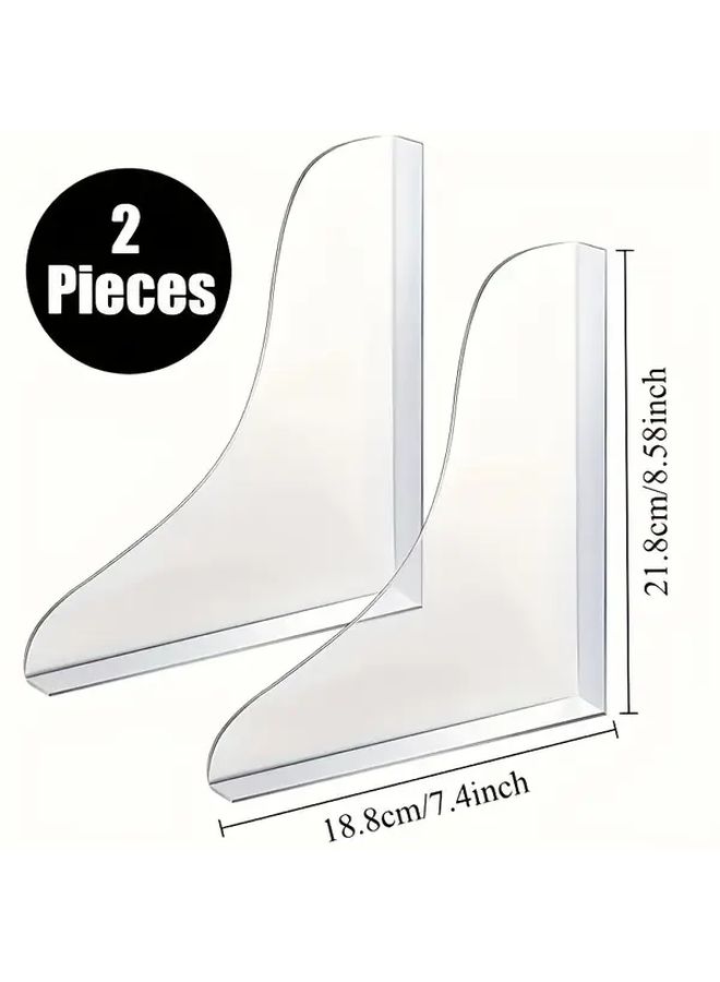White Transparent Splash Guard Heavy Duty Clear Bathtub and Sink Design Suitable for Shower Bathtub Washbasin Easy Installation with Self Adhesive Strips No Tools Required Enhances Bathroom Safety and Cleaning Efficiency Elegant Appearance Durable Acrylic Material Bathroom Accessory Shower Accessory Bath Splash Guard Shower Seal Strip - Image 3