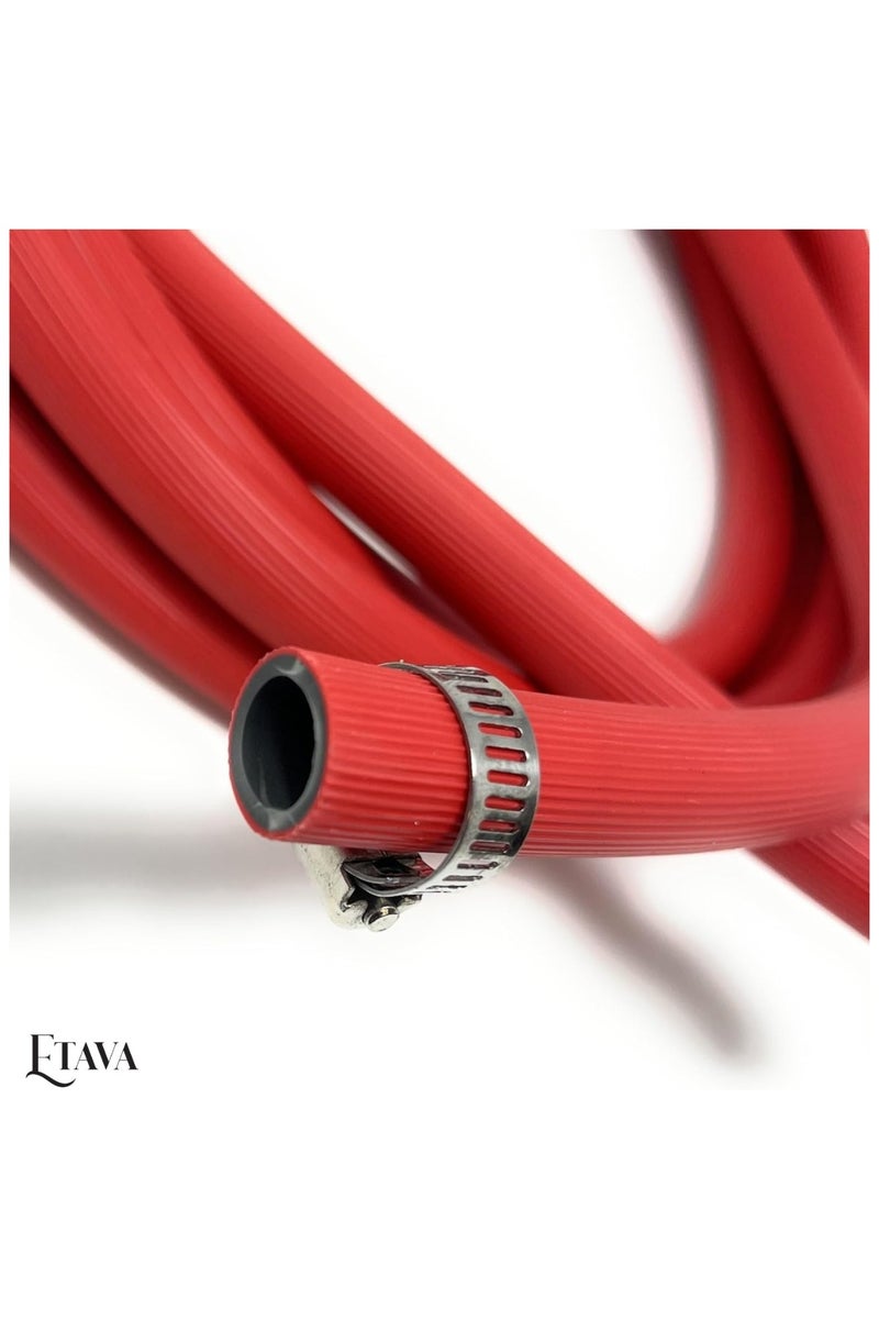 ETAVA LPG Gas Hose Pipe with 2 Clamps – Made in Italy – 3 Meter Heavy-Duty Gas Connection Hose for Stoves, Gas Cylinders, Outdoor Grills & BBQ – Flexible, Leak-Proof & Durable - Image 4