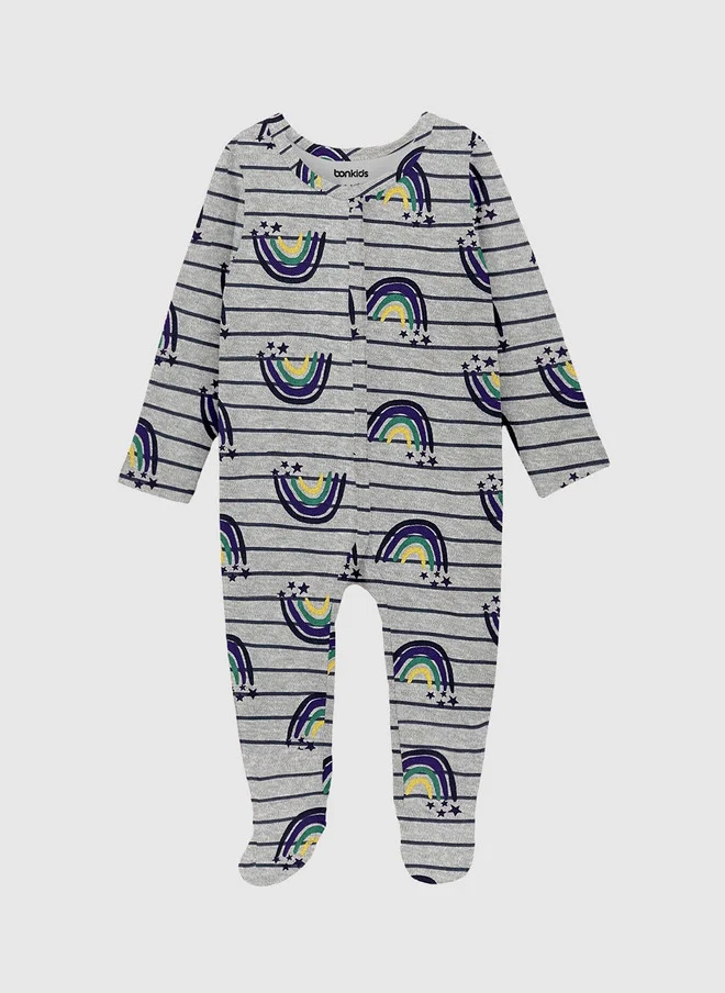 بونكيدز BONKIDS Infants Pack Of 2 Cotton Rompers Set with Cap