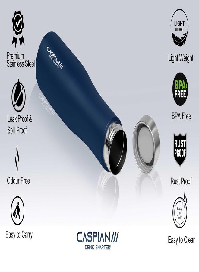 CASPIAN /// Aqua Stainless Steel Water Bottle (Blue, 1 Litre)| Leak Proof Thunder for Fridge Home Office Travel School Kids Boys Girls Adults Sports Gym Yoga - Image 5