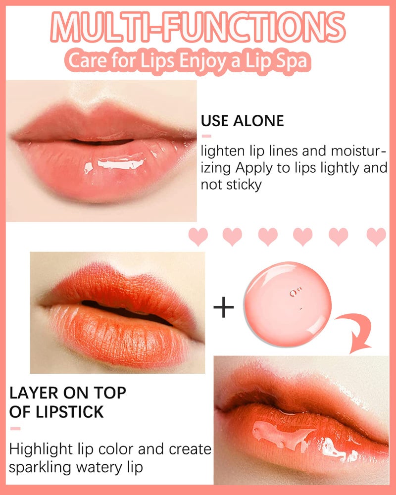 LYSdefeu Hydrating Plumping Lip Glow Oil,Tinted Lip Gloss Lip Stain,Glow Reviver Lip Oil,Long Lasting Moisturizing Clear Lip Plumping Oil Tint for Lip Care and Dry Lips,Women's Day Makeup Gift for Women-004 - Image 3