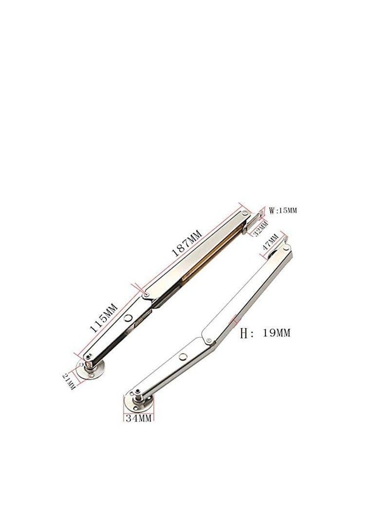 SYOSI 2PCS Gas Spring Lid Support Hinge 150N Strut Soft Close Heavy Duty Stay for Kitchen Cabinet Door Cupboard Toy Box Pneumatic Stop Sliver - Image 2