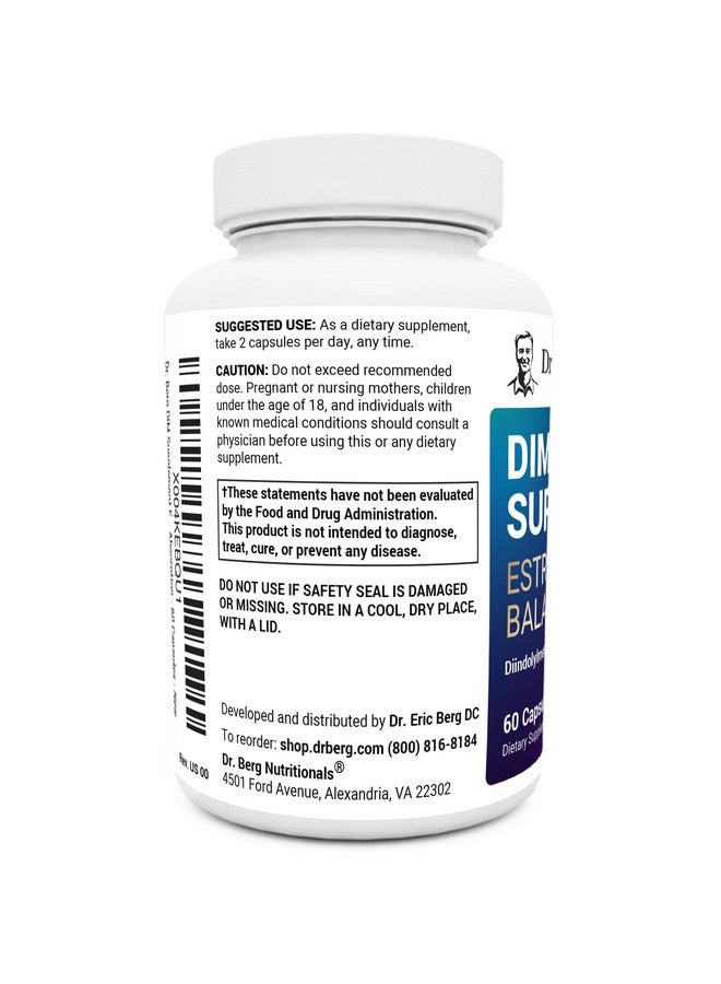 Dr. Berg Nutritionals Dr. Berg DIM Supplement Estrogen Balance - Original Estrogen Supplement for Women with Diindolylmethane for Menstrual Symptoms & Menopause Relief & Black Pepper for Enhanced Absorption - 60 Capsules - Image 4