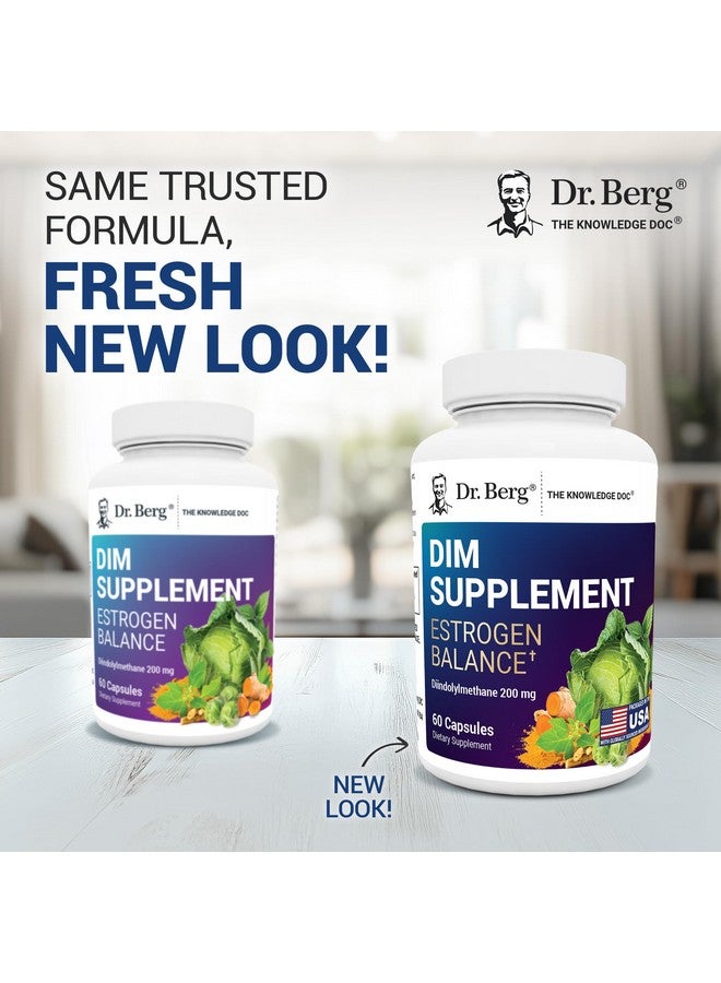 Dr. Berg Nutritionals Dr. Berg DIM Supplement Estrogen Balance - Original Estrogen Supplement for Women with Diindolylmethane for Menstrual Symptoms & Menopause Relief & Black Pepper for Enhanced Absorption - 60 Capsules - Image 2