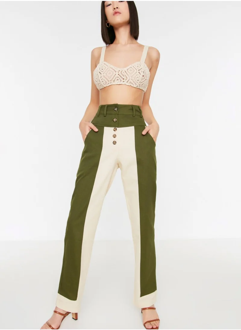 trendyol Colorblock Button Detail Pants