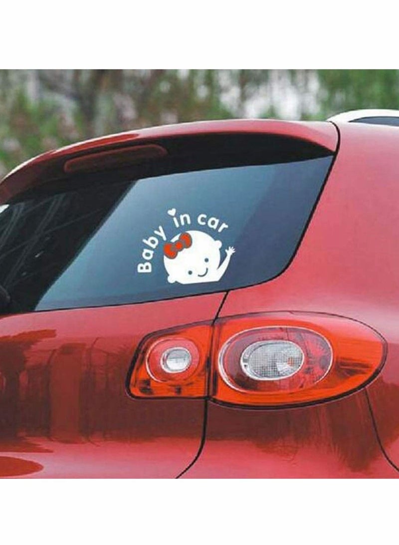 KASTWAVE Baby in Car Baby on Board Stickers Car Warning Sign (Baby in Car Girl) Baby onBoard Sign for Car Baby On Board Car Sign Reflective And Magnetic Sticker  - Image 2