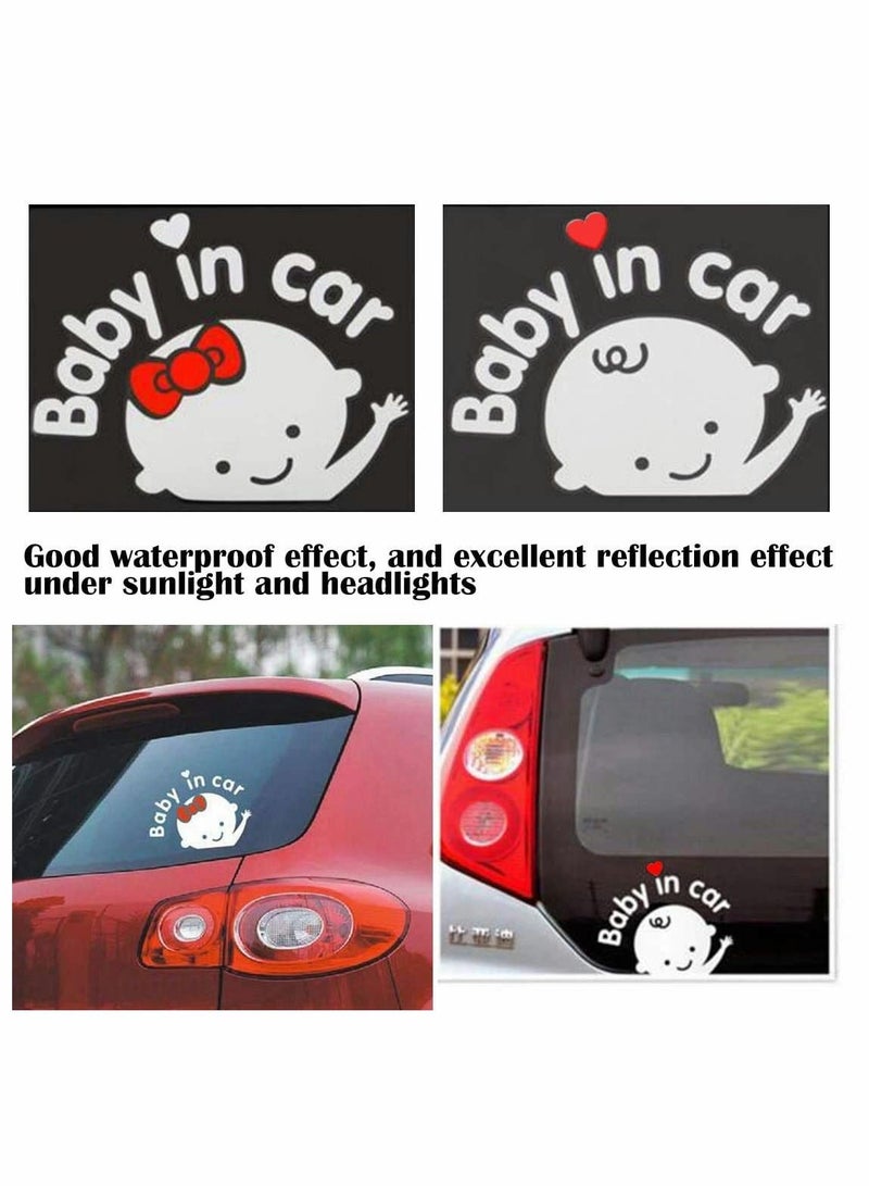 KASTWAVE Baby in Car Baby on Board Stickers Car Warning Sign (Baby in Car Girl) Baby onBoard Sign for Car Baby On Board Car Sign Reflective And Magnetic Sticker  - Image 4