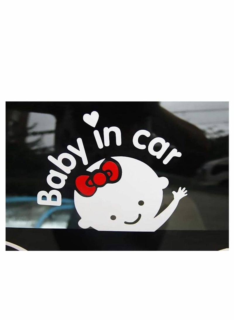 KASTWAVE Baby in Car Baby on Board Stickers Car Warning Sign (Baby in Car Girl) Baby onBoard Sign for Car Baby On Board Car Sign Reflective And Magnetic Sticker  - Image 1