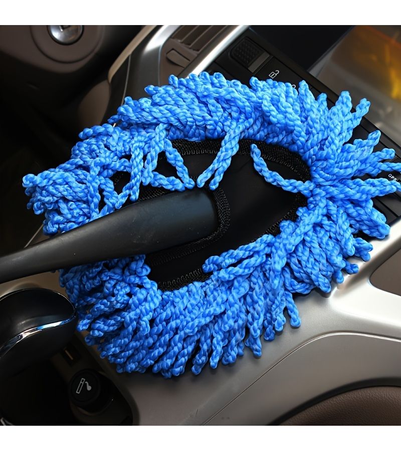 Blue Car Duster Mini Brush For Interior Dust Removal Nanofiber Soft Cleaning - Image 4