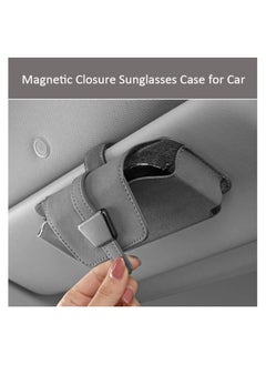 Generic SYOSI Upgrade Sunglasses Case for Car Visor, Universal Sunglasses Holder, One-Handed Open Magnetic Closure, Velvet Material, Auto Interior Accessories Organizer with Glasses  - Image 2