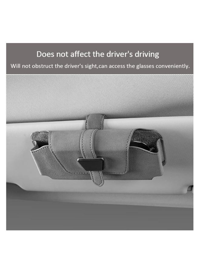 Generic SYOSI Upgrade Sunglasses Case for Car Visor, Universal Sunglasses Holder, One-Handed Open Magnetic Closure, Velvet Material, Auto Interior Accessories Organizer with Glasses  - Image 5