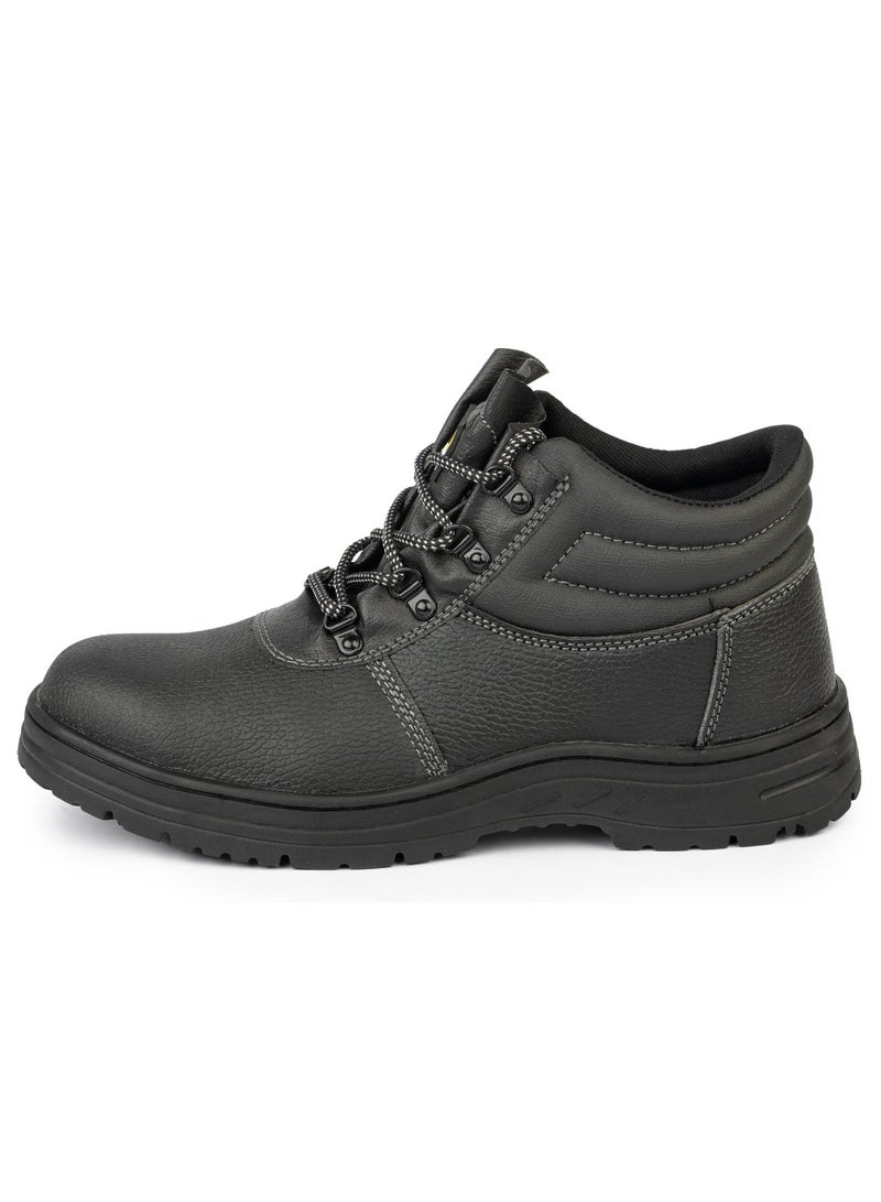 Safe Work Men Safety Shoes, PU Leather - Steel Toe, Slip Resistant, Black - Image 2
