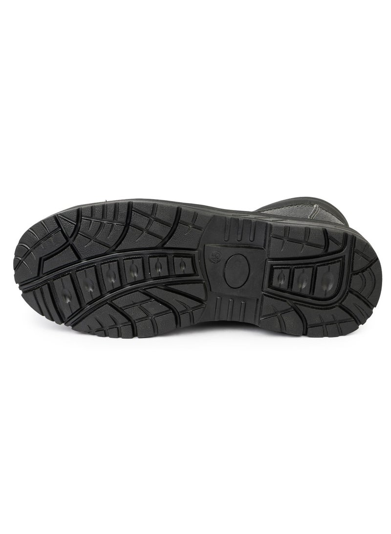 Safe Work Men Safety Shoes, PU Leather - Steel Toe, Slip Resistant, Black - Image 4