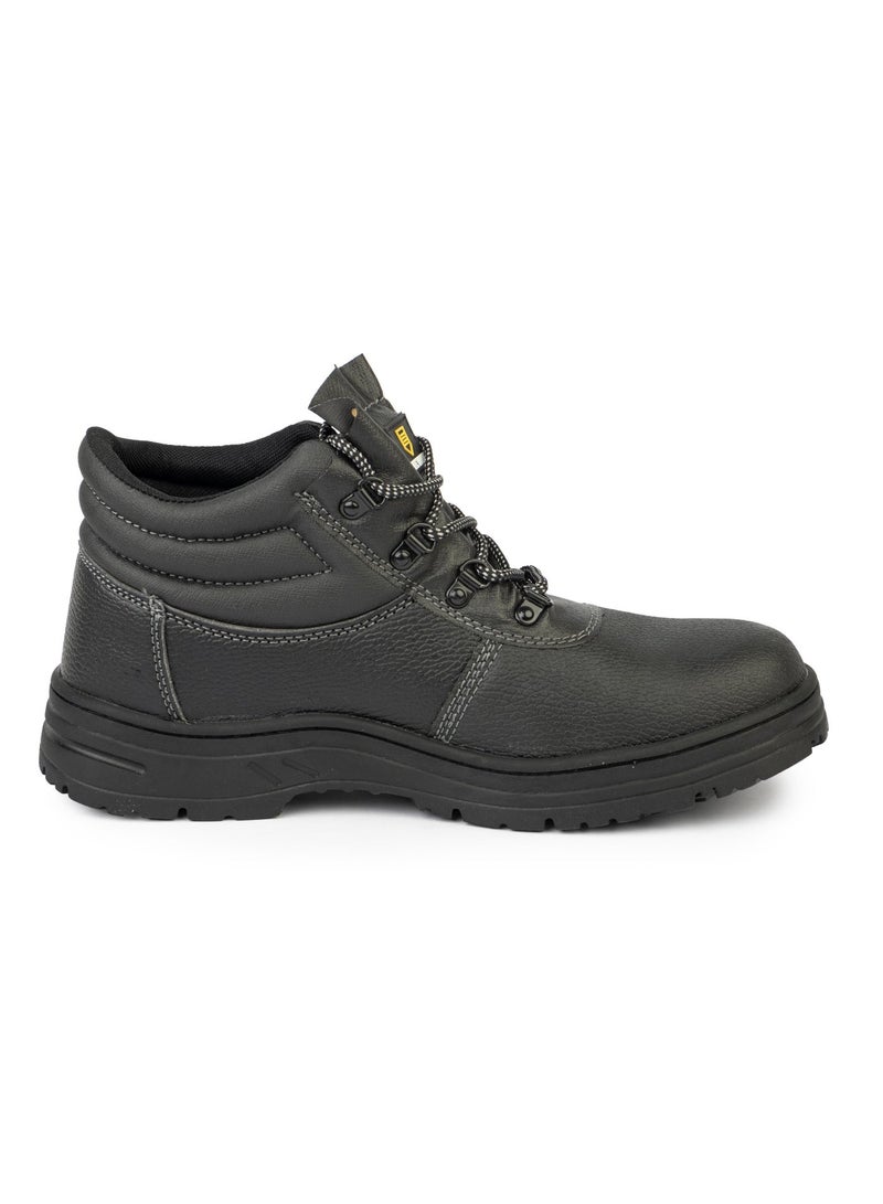 Safe Work Men Safety Shoes, PU Leather - Steel Toe, Slip Resistant, Black - Image 3