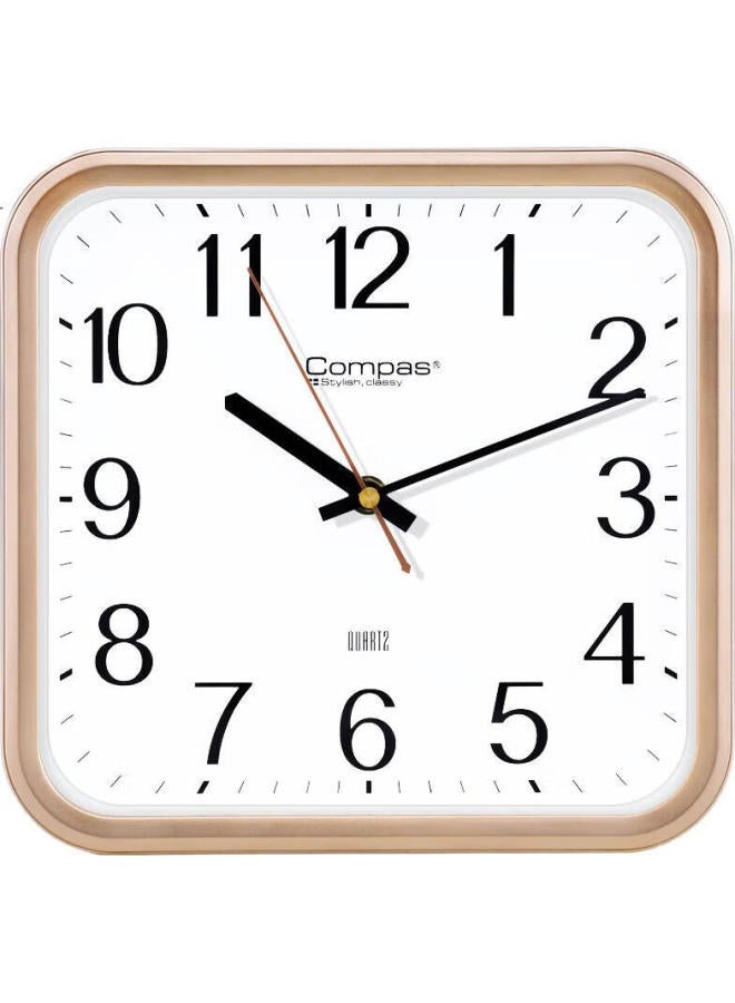 Compas Wall Clock Living Room Creative Simple Square Clock Quartz Clock Wall Clock 2548 Gold 25.5Cm - Image 3