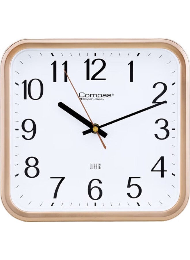 Compas Wall Clock Living Room Creative Simple Square Clock Quartz Clock Wall Clock 2548 Gold 25.5Cm - Image 2