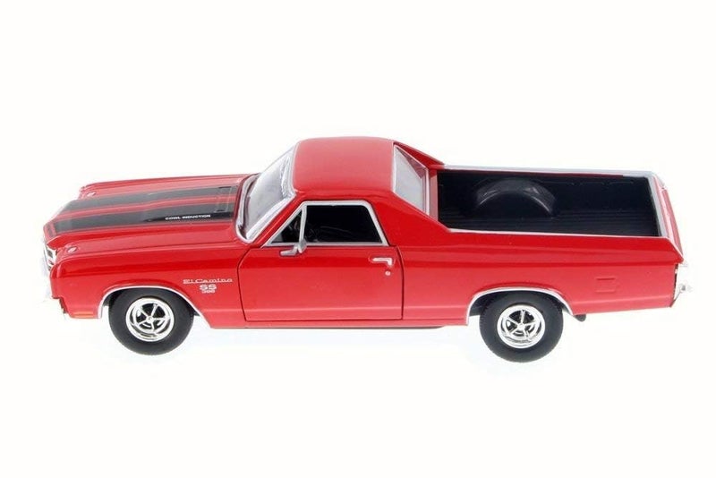 Motormax 1970 Chevrolet El Camino SS 396 Red with Black Stripes 1/24 Diecast Model Car - Image 3