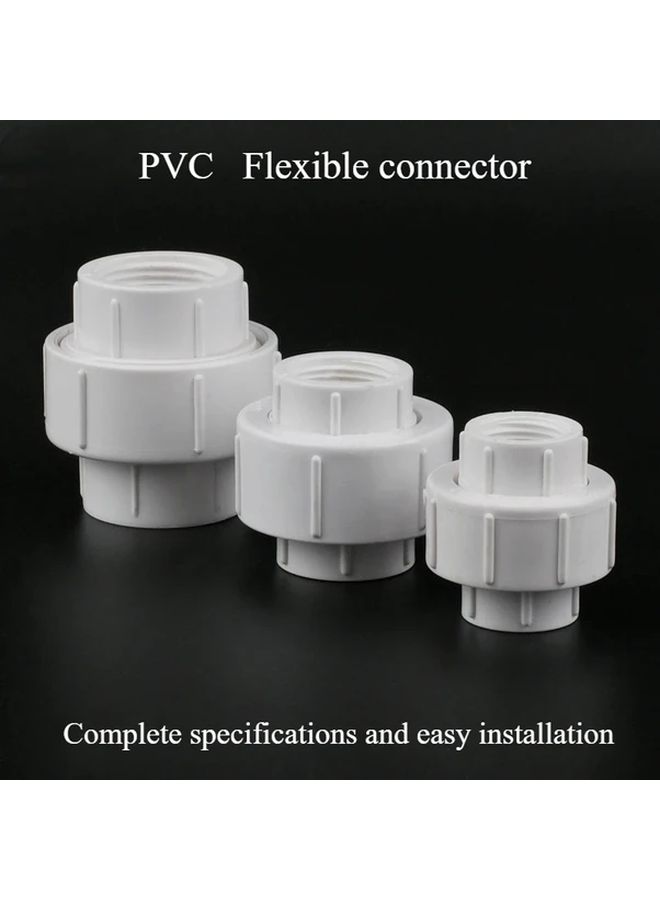2pcs Double Female Thread PVC Union Connectors Flexible Detachable Fish Tank And Garden Irrigation Fittings Easy Installation Compatible With European And American Standards Garden Watering System Durable Plastic - Image 1