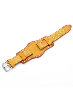 Arabest Hand-Dyed Vintage Leather Watch Strap 20/22/24mm Yellow 