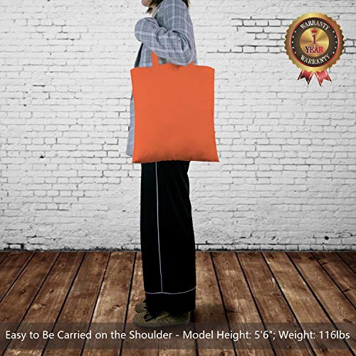 TOPDesign 6-Pack Economical 16"x15" Orange Cotton Tote Bag, Lightweight Medium Reusable Grocery Shopping Cloth Bags, Suitable for DIY, Advertising, Promotion, Gift, Activity - Image 2