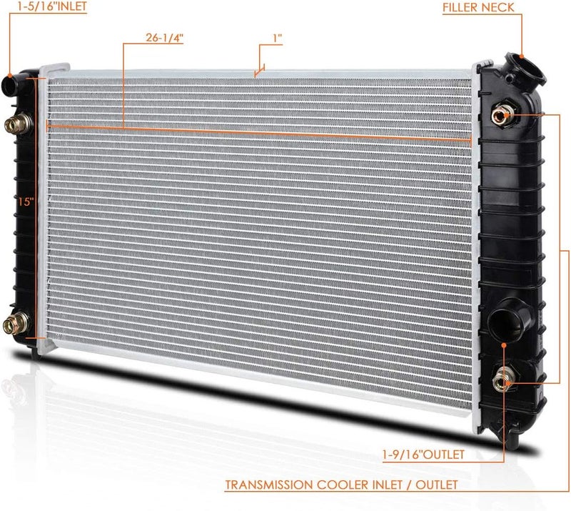 PM Performotor DPI-1826 OE Factory Style Aluminum Core Radiator Compatible with 96-05 Chevy Blazer/GMC Sonoma AT - Image 2