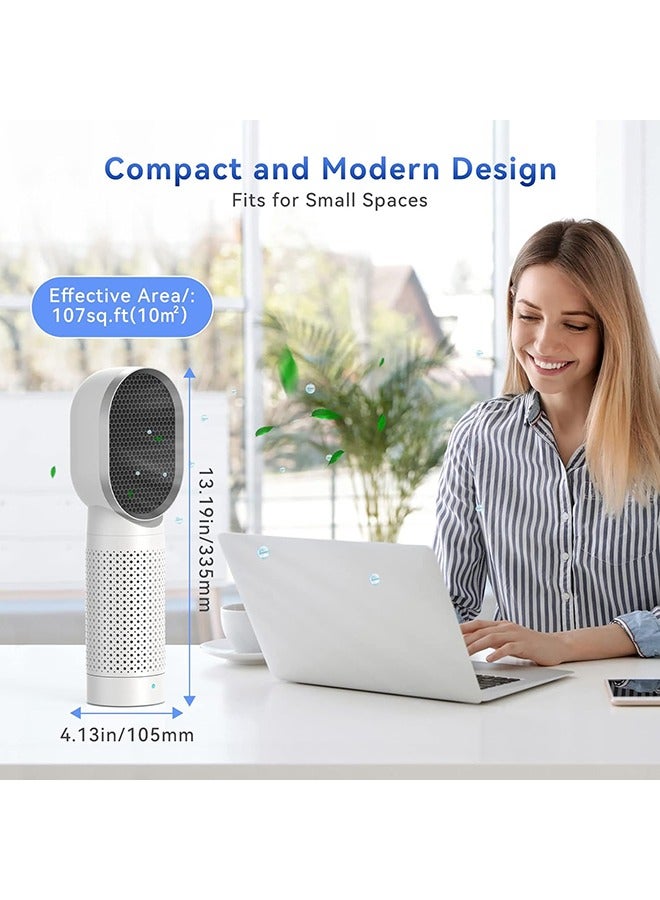 يلا جوي جهاز تنقية الهواء المحمول  مع فلتر True H13 HEPA، سرعتان، مستشعر جودة الهواء PM 2.5، توفير الطاقة، نظام ترشيح ثلاثي المراحل، إزالة 99.95% من شعر الحيوانات الأليفة مع مدخل هواء مزدوج الجوانب (أبيض) - Image 3