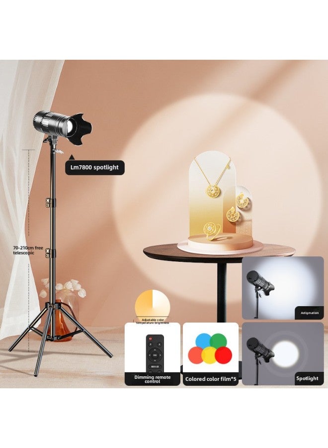 Special Hair Lamp In The Live Broadcast Room Live Overhead Atmosphere Spotlight Gods Girl Hair Lamp Contour Fill Light-Specifications:LM7800 Three-color Fixed Aperture (Send 5-color Film) 2m Floor Lamp Rack  - Image 1