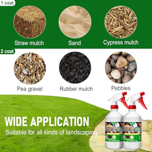 YumCraft Mulch Glue - 32oz Adhesive Pea Gravel Binder for Landscaping, Garden - Concentrate Landscape Rock Stabilizer, Last up to 2 Years, Gravel Lock for Bonding Bark, Sand - Image 2