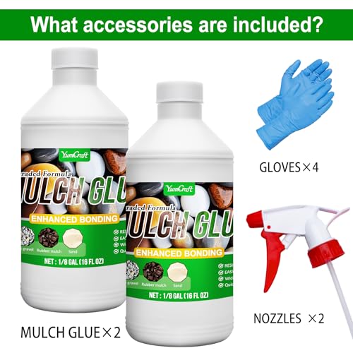 YumCraft Mulch Glue - 32oz Adhesive Pea Gravel Binder for Landscaping, Garden - Concentrate Landscape Rock Stabilizer, Last up to 2 Years, Gravel Lock for Bonding Bark, Sand - Image 3