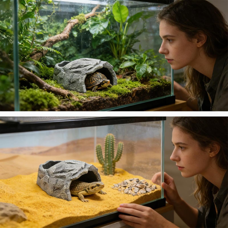 Leopard Gecko Cave Style A Resin Shelter For Reptiles And Aquarium Basking Hiding Spot - Image 4