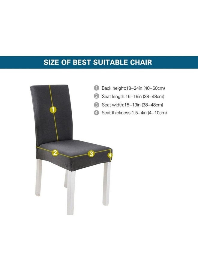 Lukzer غطاء كرسي طعام قابل للتمدد بتصميم بطانة بنية من لوكزر 4 قطع | غطاء قابل للإزالة والغسل يناسب جميع الكراسي | 140 جرام من البوليستر سباندكس | غطاء واقي مرن للكراسي في المنزل والفنادق (CC-024-04) - Image 3