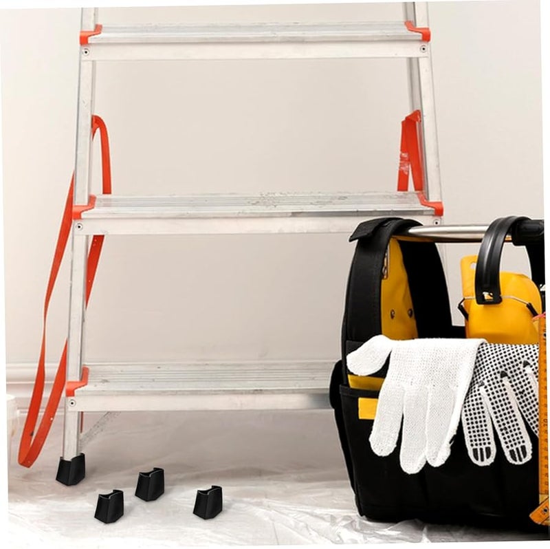 4Pcs Black Rubber Ladder Feet Replacement Pads Non Slip Cushions for Enhanced Stability - Image 5