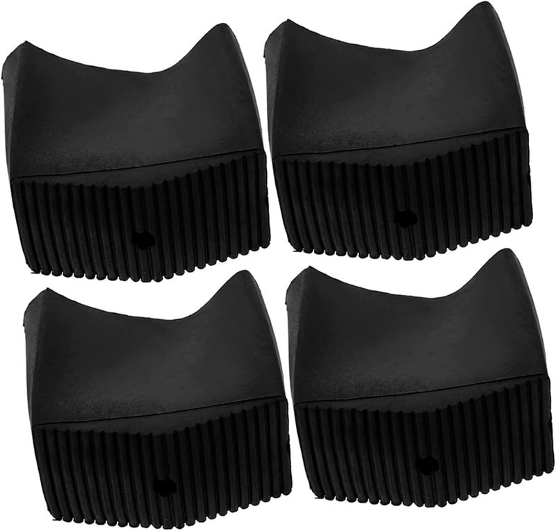 4Pcs Black Rubber Ladder Feet Replacement Pads Non Slip Cushions for Enhanced Stability - Image 1