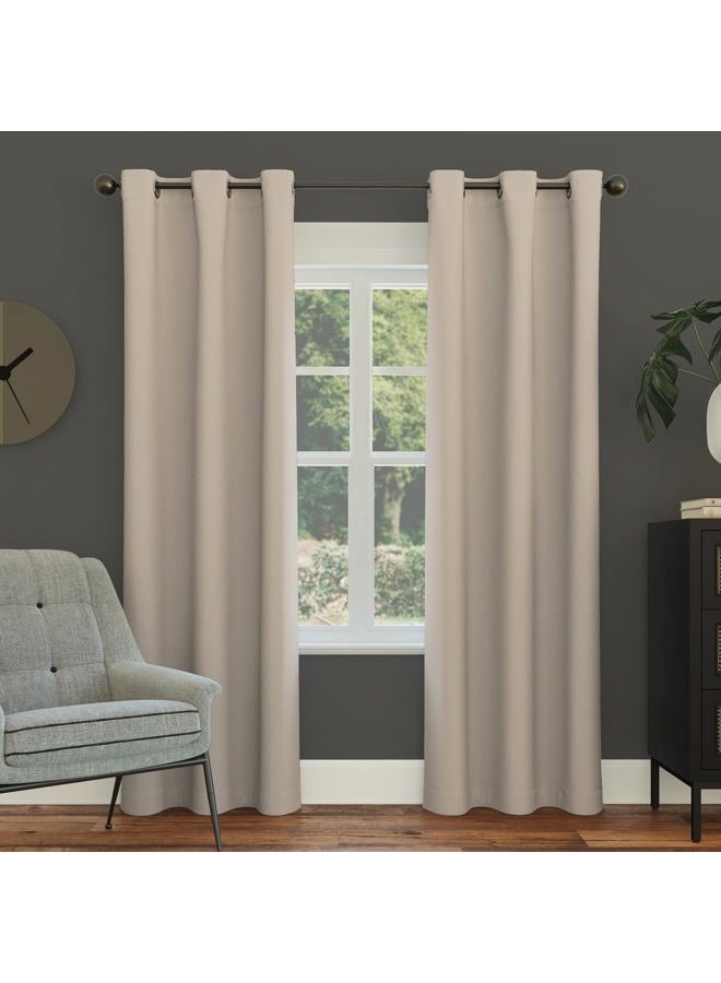 Sun Zero Easton Energy Saving Blackout Grommet Curtain Panel, 40" x 84", Stone - Image 1