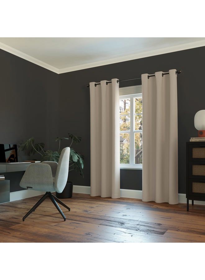 Sun Zero Easton Energy Saving Blackout Grommet Curtain Panel, 40" x 84", Stone - Image 4