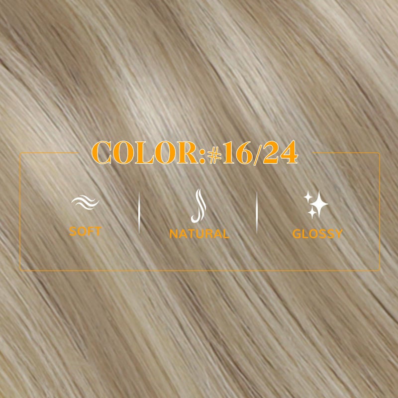 Easyouth Pony Tails Hair Extension Blonde Ponytail Extension Human Hair Golden Blonde Highlighted Blond Hair Extensions Invisible Wrap Around Ponytail Human Hair for Women Daily Work 12 Inch 70g - Image 2