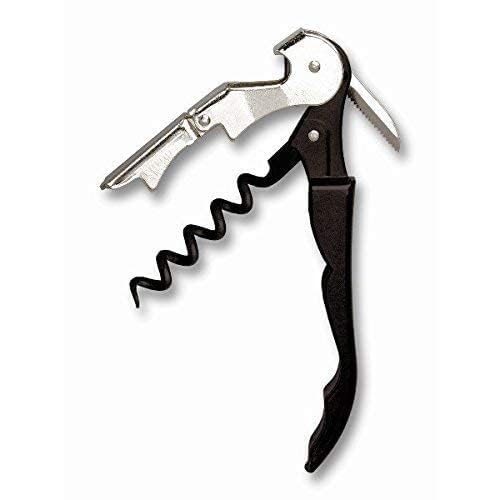 eS³kube Professional Wine Bottle Opener, Stainless Steel and Black, Waiter's Corkscrew with Foil Cutter, Double-Hinged Design - Image 1