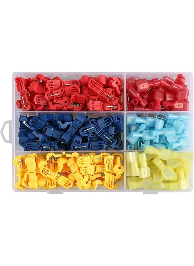 PROMASS promass 240PCS T-Tap Wire Connectors, Self-Stripping Quick Splice Electrical Wire Terminals, Insulated Male Quick Disconnect Spade Terminals Assortment Kit with Storage Case (240)  - Image 1