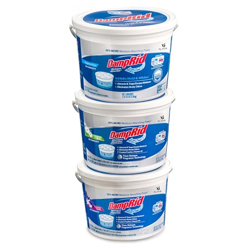 ILIOS Damp Rid Moisture Absorber Bucket 3 Pack (2 lb. each) Hi-Capacity Moisture Absorbers, Room Odor Eliminator for Bathroom, Fragrance Free, Lavender Vanilla & Fresh Scent Packed By ILIOS - Image 3