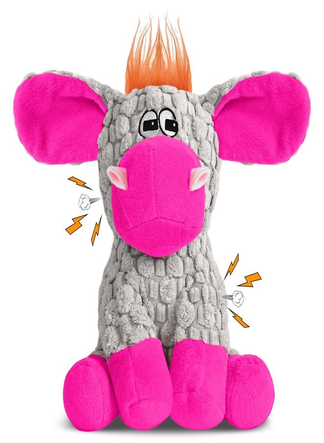 Wonfly Stuffed Dog Squeak Toys, Tough Crinkle Stuffed Animal Squeaky Interactive Toys, Dog Chew Toys for Puppy, Small, Middle, Plush Chew Toys Pink Donkey - Image 1