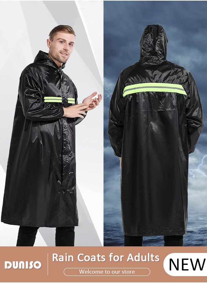 DUNISO Rain Coats for Adults, One-piece Raincoat Reflective Poncho Bright Reflective, Night Protection, Long Waterproof Rain Ponchos for Day And Night Work And Wearable  - Image 1