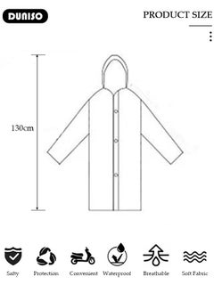 DUNISO Rain Coats for Adults, One-piece Raincoat Reflective Poncho Bright Reflective, Night Protection, Long Waterproof Rain Ponchos for Day And Night Work And Wearable  - Image 4