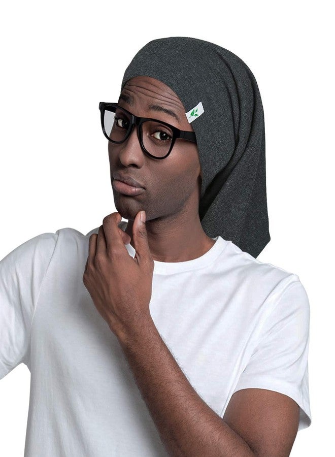 Winitas Silk Satin Bonnet for Mens with Curly Hair Adjustable Black - Image 3
