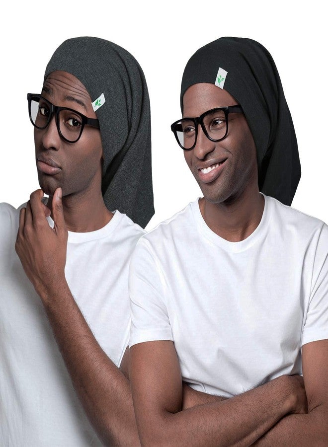 Winitas Silk Satin Bonnet for Mens with Curly Hair Adjustable Black - Image 1