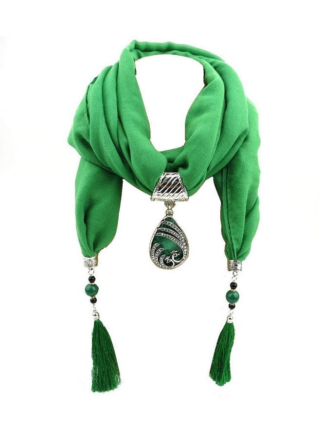 Devin La Devin La Jersey Cotton Long Bead Scarf/Stole | Elegant Haze Green Fashion Accessory for Women  - Image 1