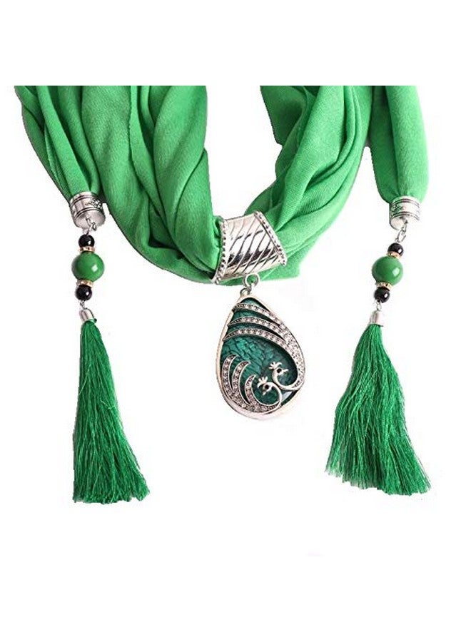 Devin La Devin La Jersey Cotton Long Bead Scarf/Stole | Elegant Haze Green Fashion Accessory for Women  - Image 2