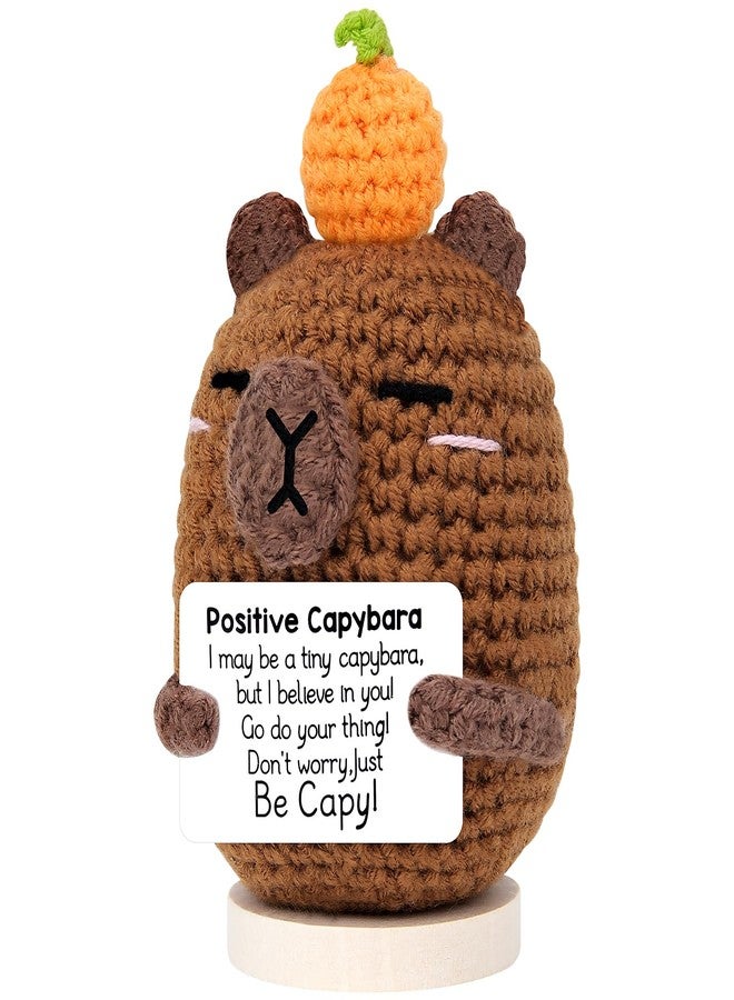 SelfTek Mini Positive Crochet Animals - Positive Ca-pybara with Base, for Birthday Gifts for Men Women - Image 1