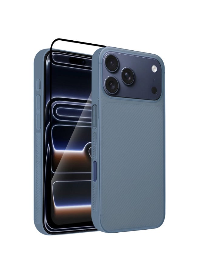 CATANES 2Packs Case Cover for iPhone 17 Pro Max, Air Skin Line Design Back Cover, Sturdy Durable Ultra-Thin Case, Drop Protection Cover Clear with 3D Screen Protector - Light Blue - Image 1