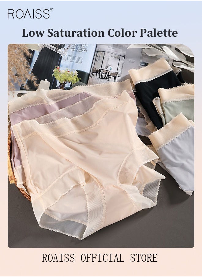 roaiss - 5 Piece Breifs Women Safety Panties Ultra Thin Ice Silk Leggings Antibacterial Underwear Breathable Stretch Shorts Womens High Rise Stretch Traceless Smooth Skinny Britches - Image 1
